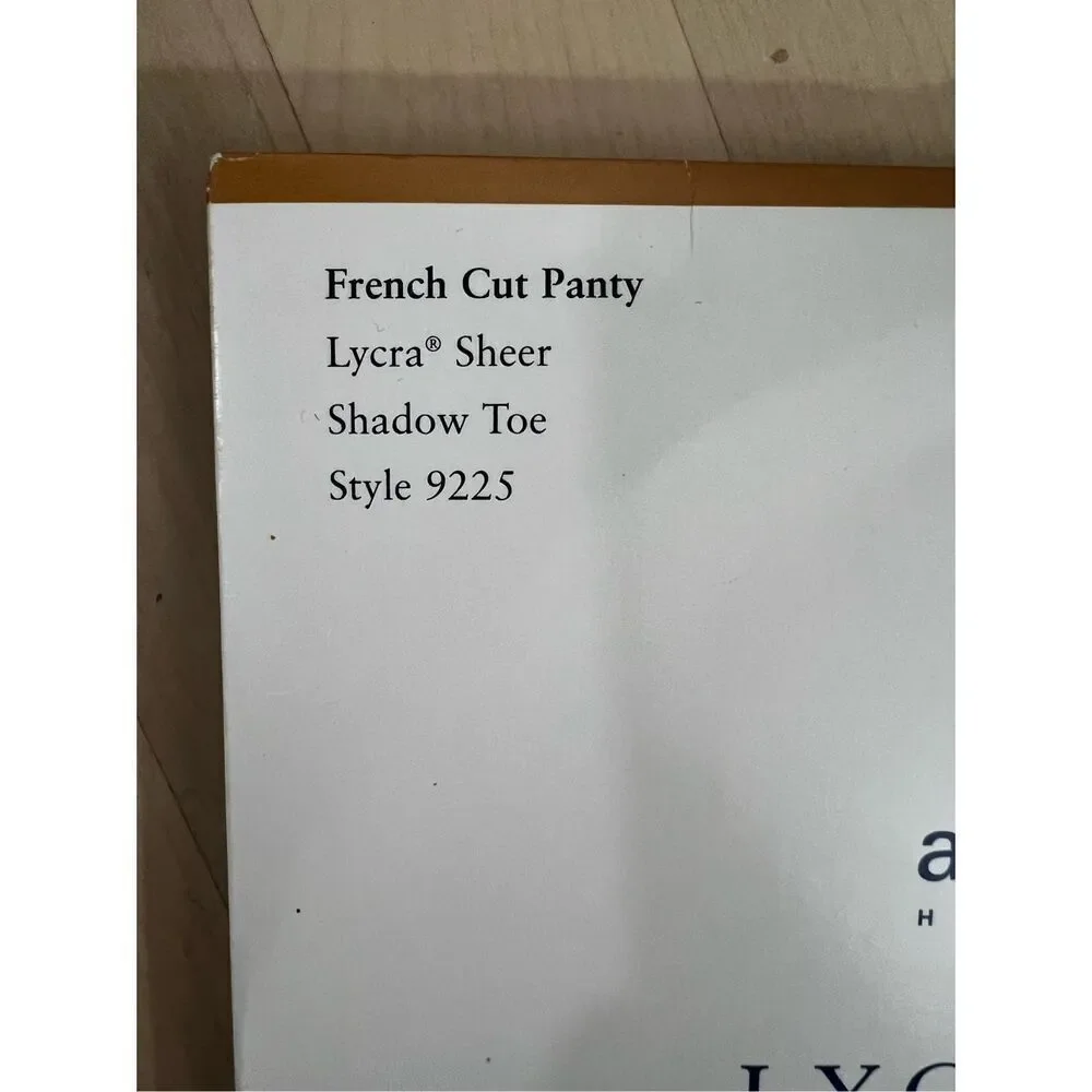 Atlantique Hosiery Off Black French Cut Panty Size A Lycra Sheer Shadow Toe 9225